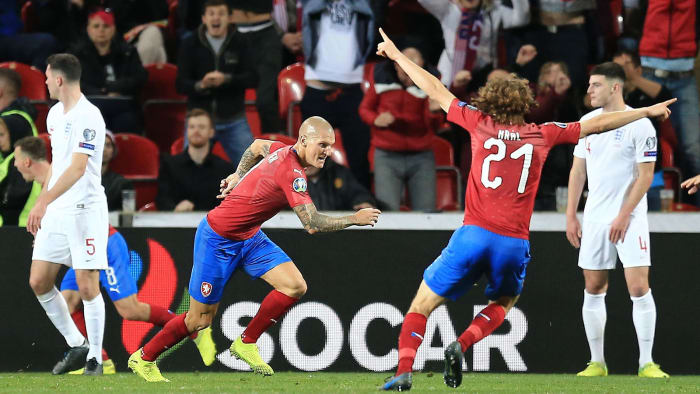 Zdenek Ondrasek scores vs. England